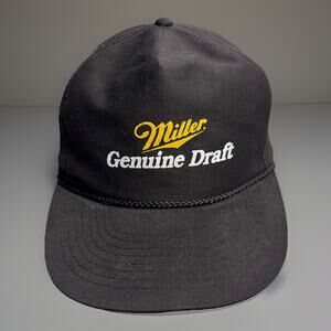 Vintage Miller Genuine Draft SnapBack Beer Hat Cap Black 90’s